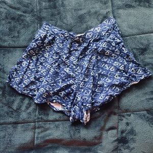 Hollister Blue Flowy Shorts